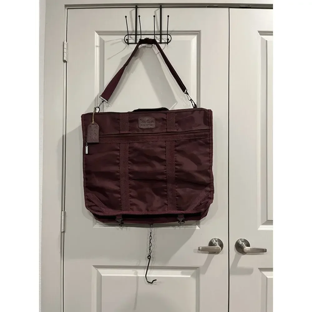 Pierre Cardin Burgundy Foldable Hanging Travel Suit Garment Bag